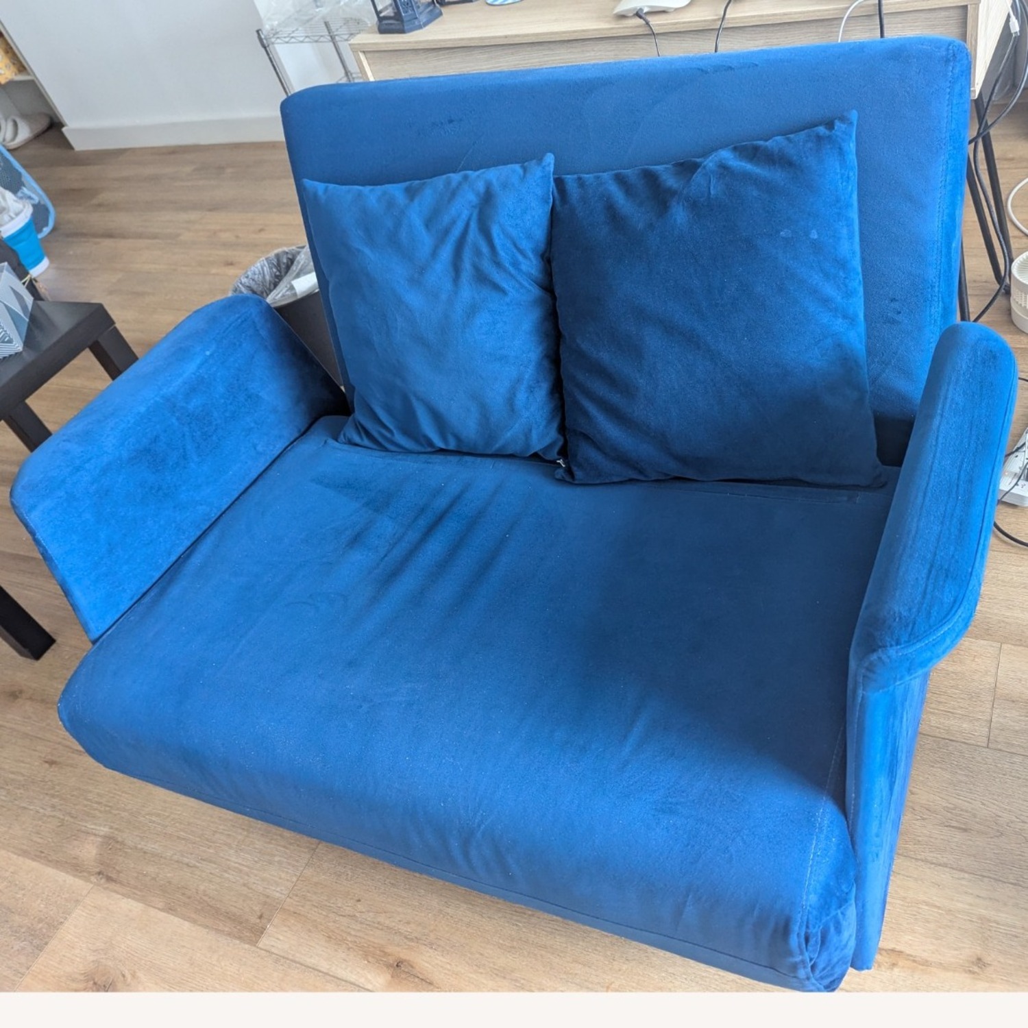 GIA Blue Velvet Sleeper Sofa - image-4