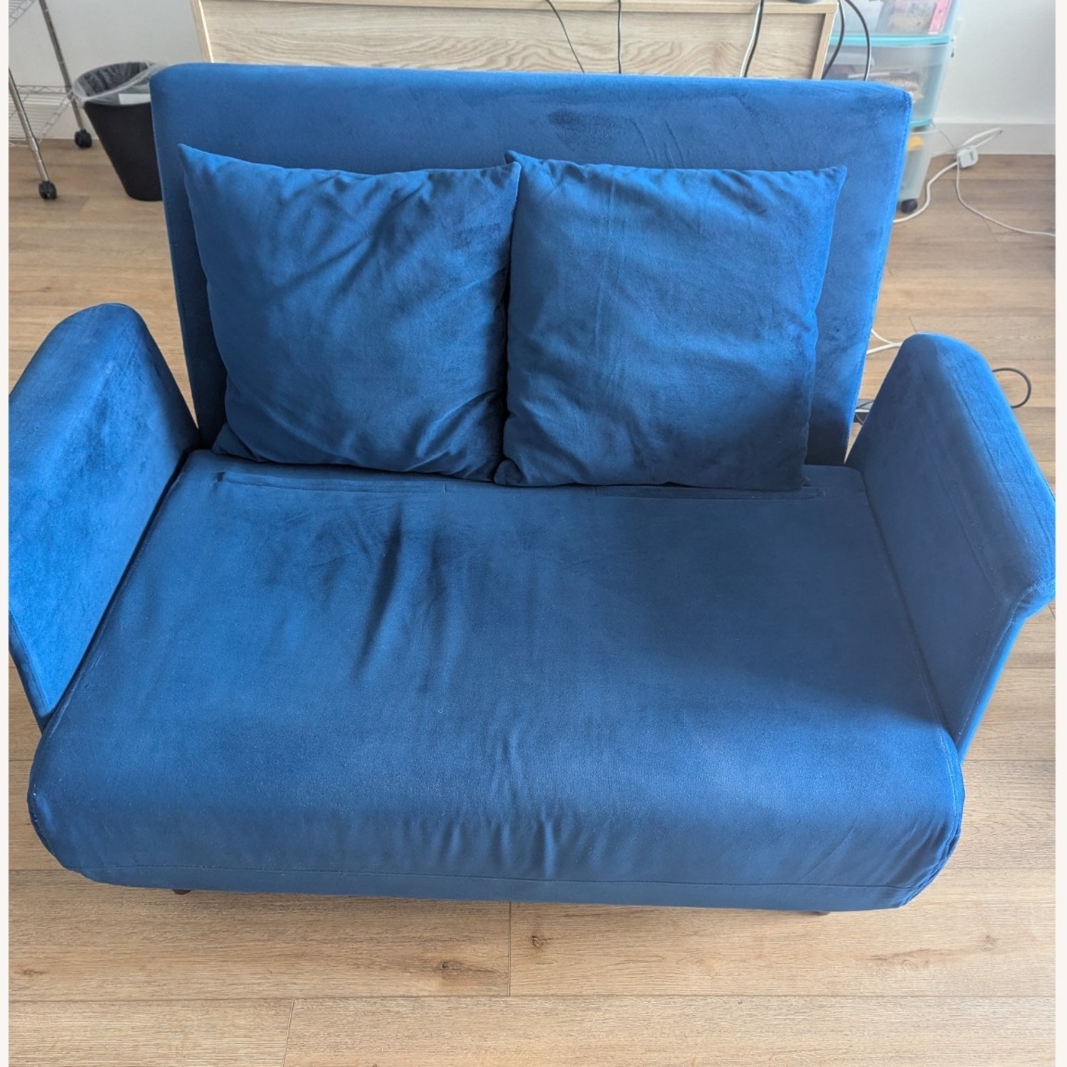 GIA Blue Velvet Sleeper Sofa - image-8