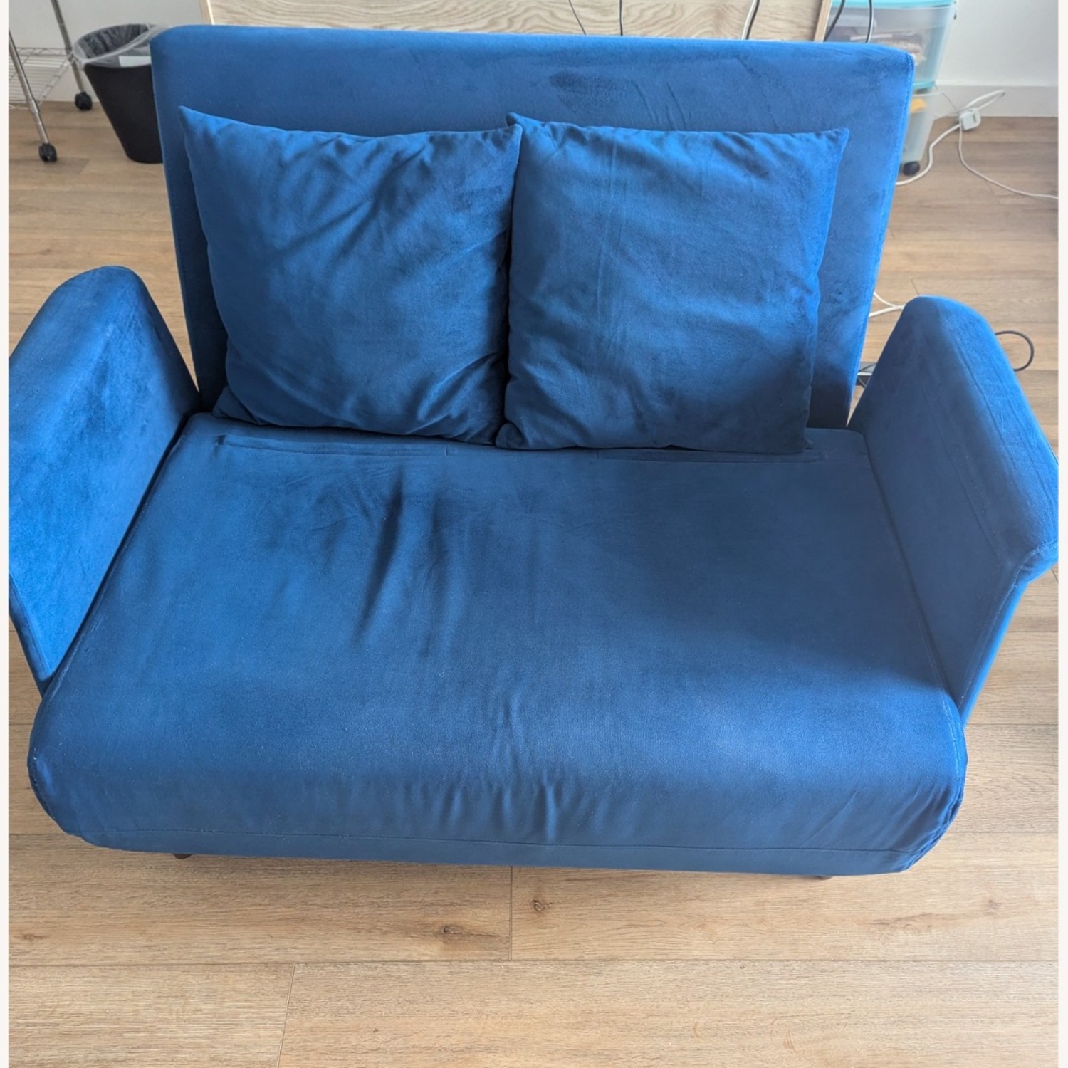 GIA Blue Velvet Sleeper Sofa - image-3