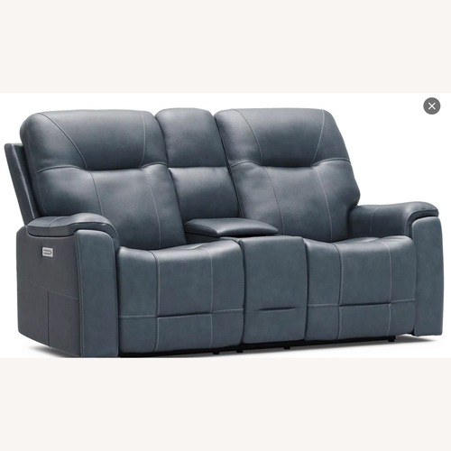 Used Matthews Cove Leather Power Reclining Loveseat for sale on AptDeco