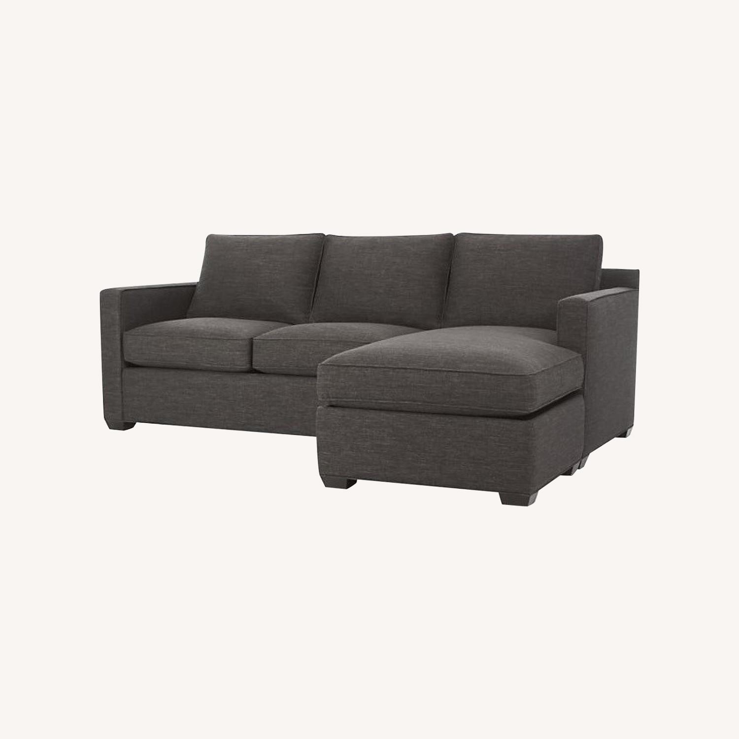 Crate & Barrel Davis Dark Brown 2 Piece Sectional - image-0