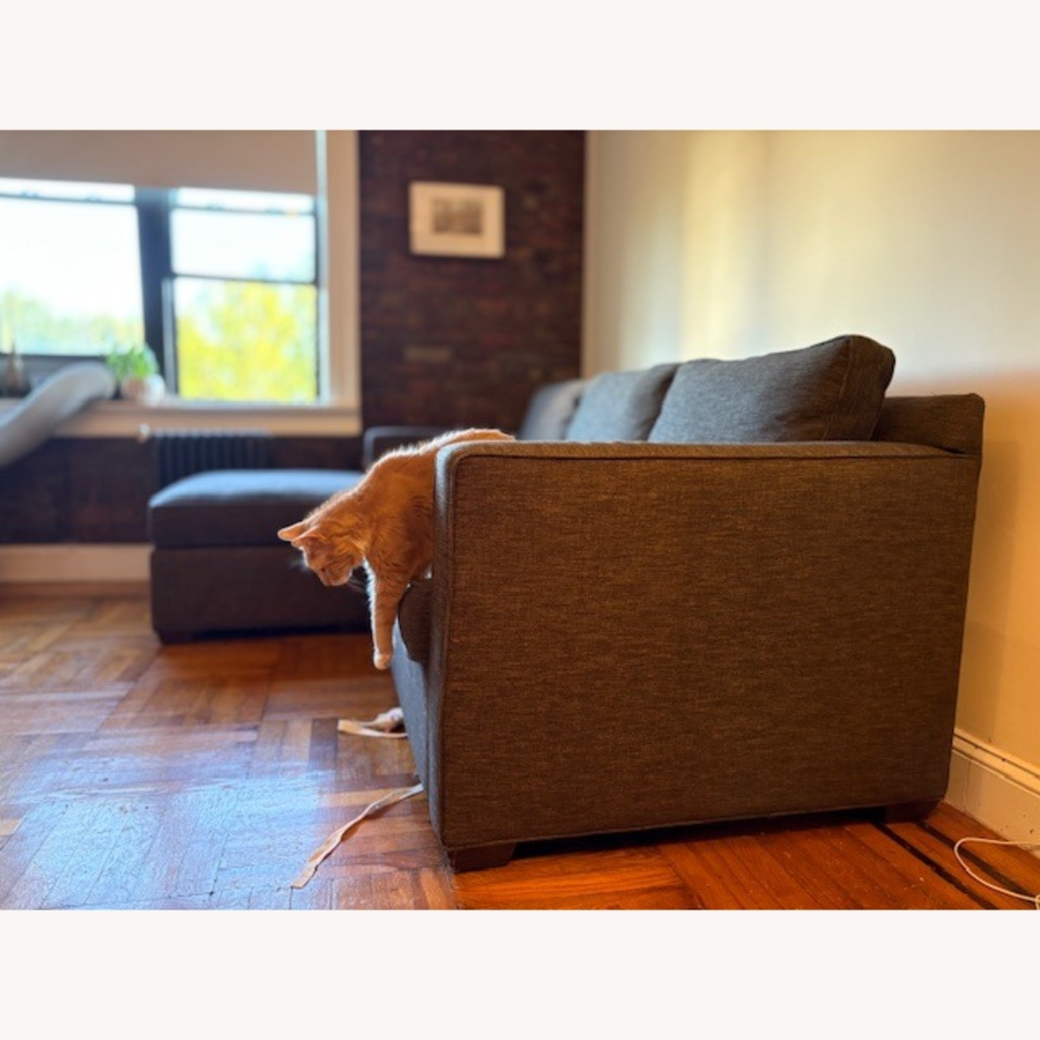 Crate & Barrel Davis Dark Brown 2 Piece Sectional - image-3