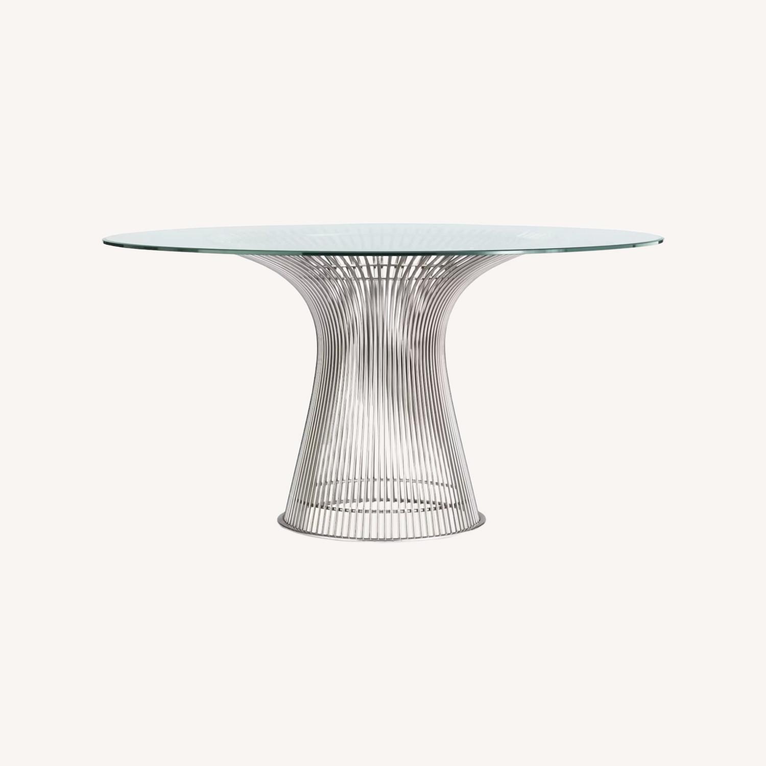 Knoll Nickel Dining Table by Warren Platner - image-0