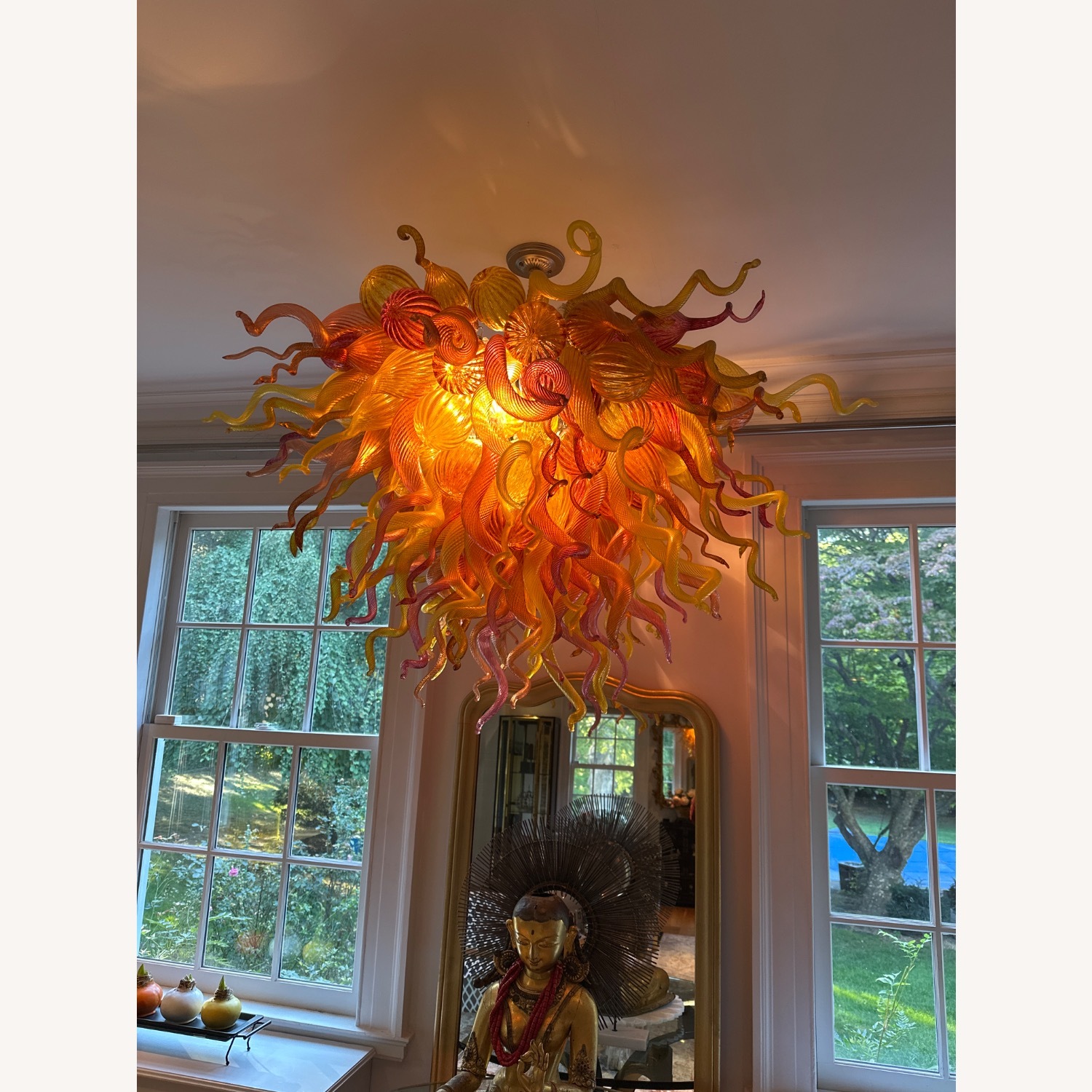 Chihuly Style Orange and Pink Chandelier - image-2
