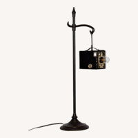 Vintage/Antique Black Metal Table Lamp