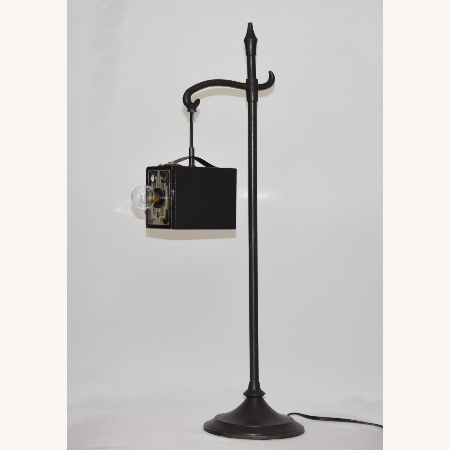 Vintage/Antique Black Metal Table Lamp - image-3
