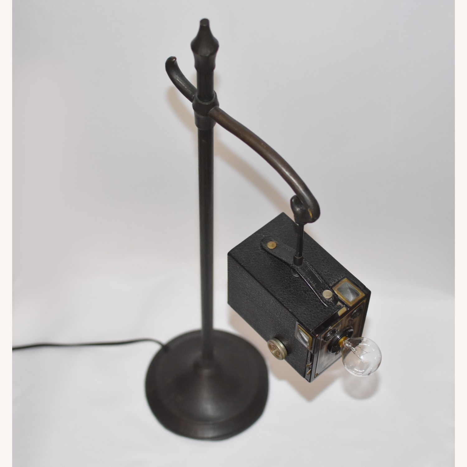 Vintage/Antique Black Metal Table Lamp - image-2