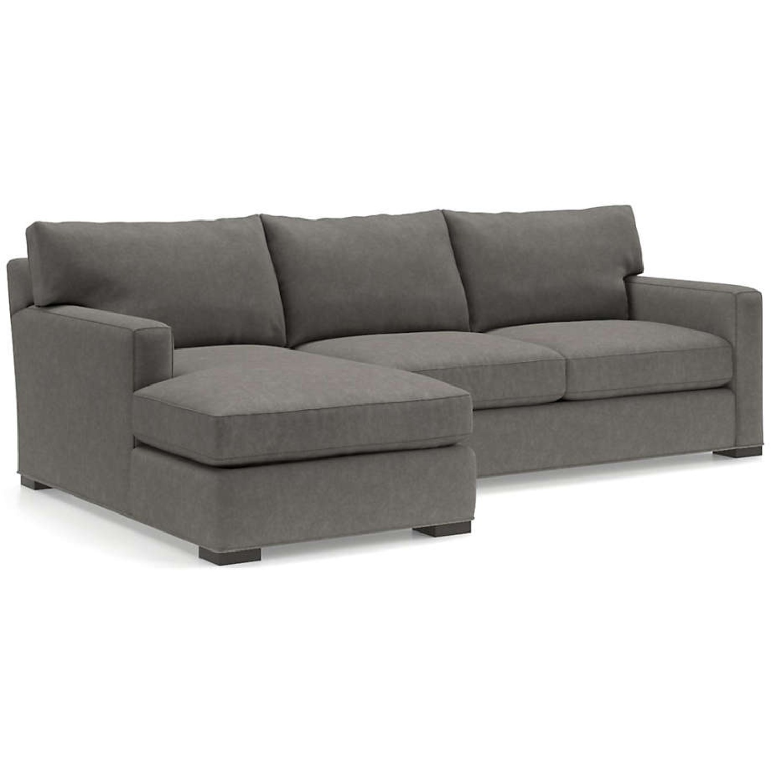 Crate & Barrel Dark Gray Fabric 2 Piece Sectional - image-7