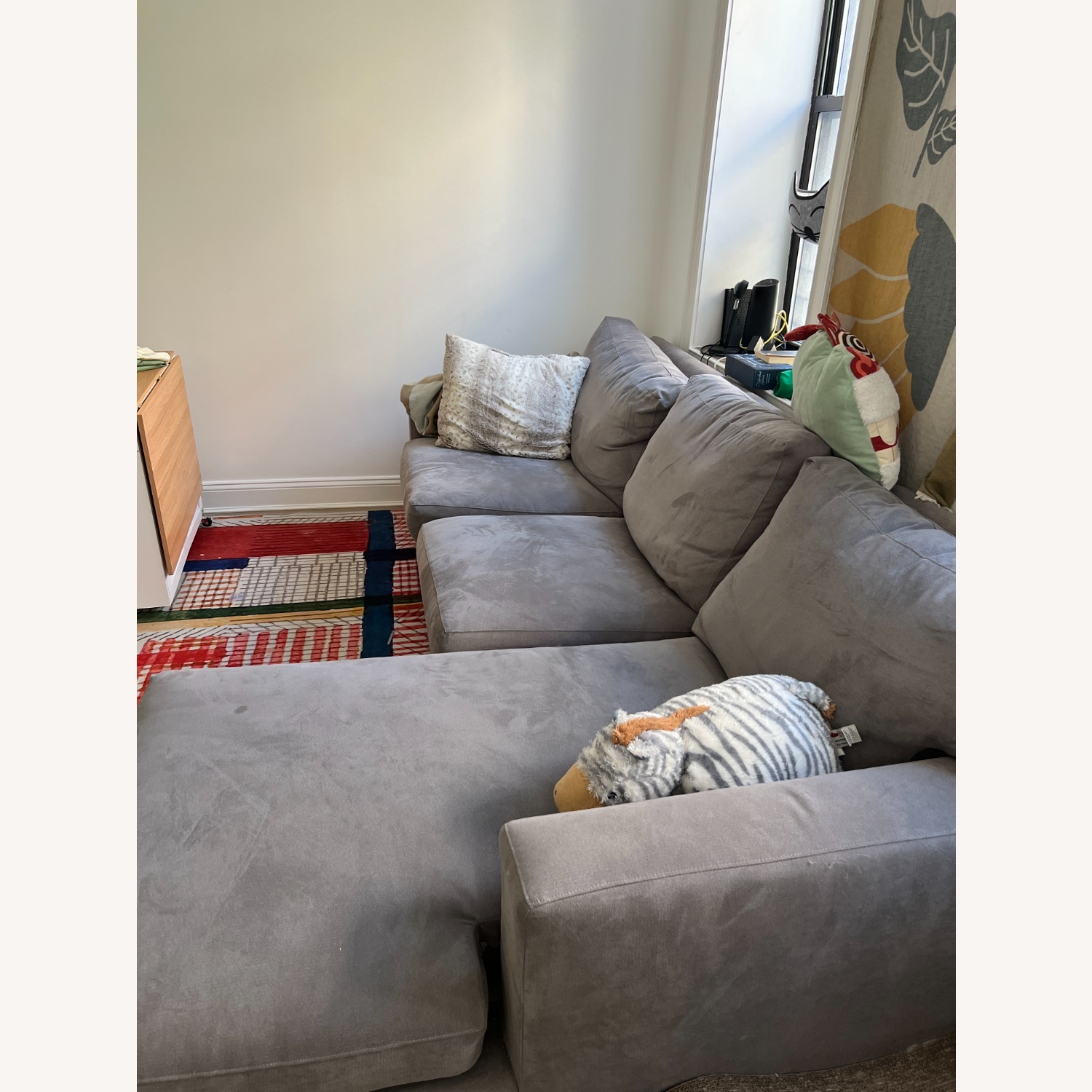 Crate & Barrel Dark Gray Fabric 2 Piece Sectional - image-2