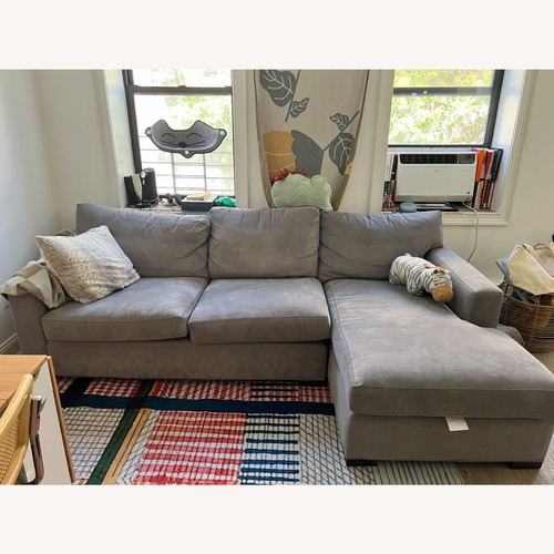 Used Crate & Barrel Dark Gray Fabric 2 Piece Sectional for sale on AptDeco