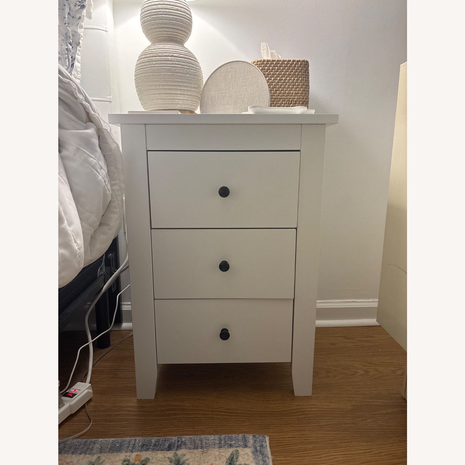 Overstock White Wood Nightstand - image-1