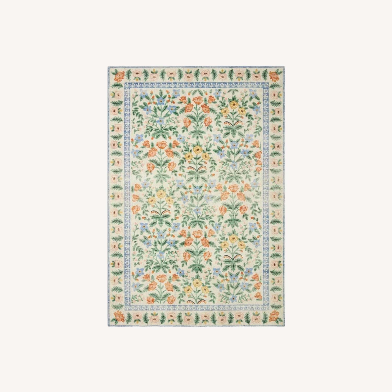 Rifle Paper Co. x Loloi Eden Mughal Garden Cream Rug feat CloudPile 5' x 8' - image-0