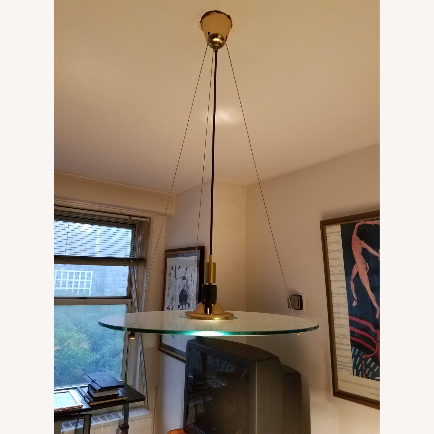 Glass Ceiling Lamp, Midcentury Modern Chandelier - image-4