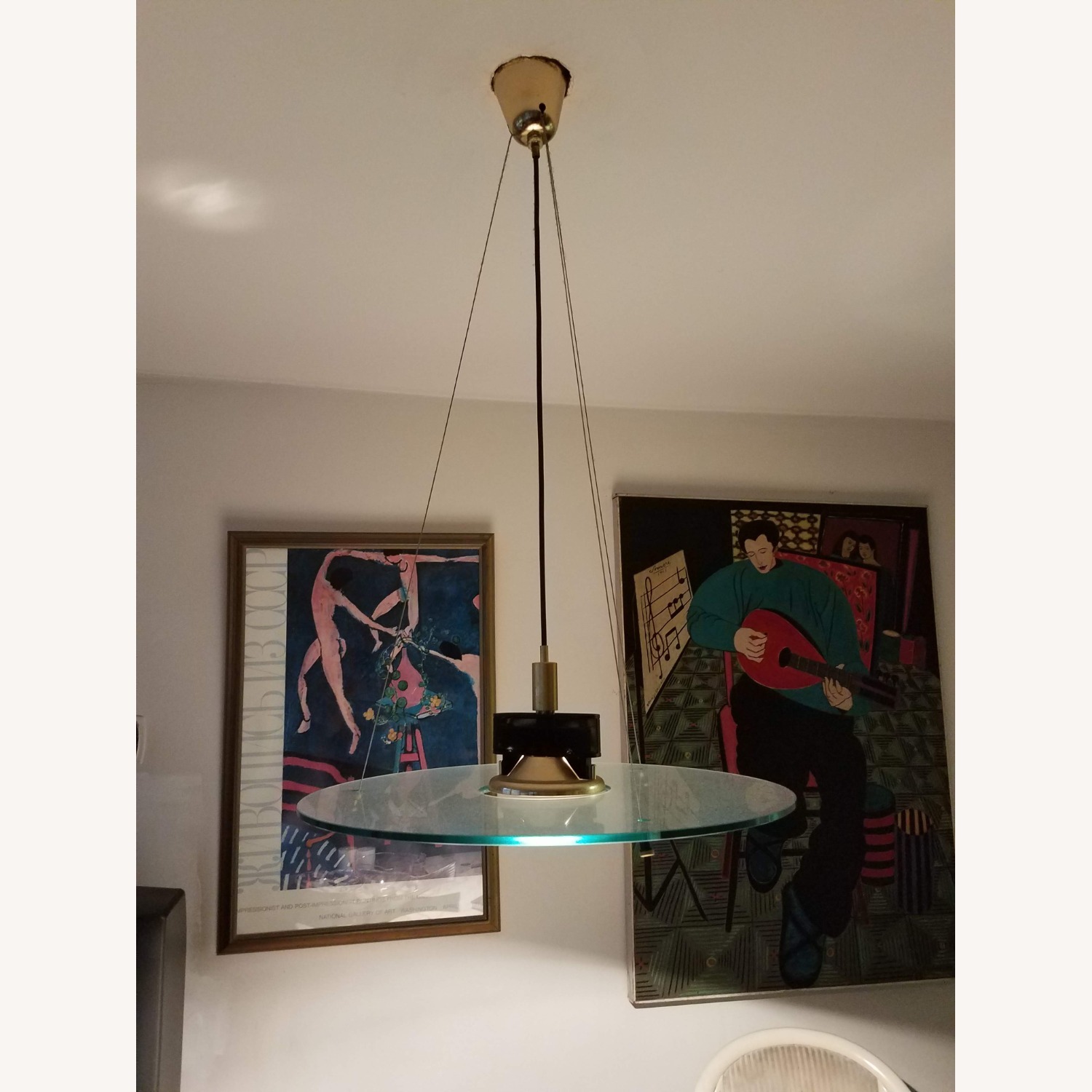 Glass Ceiling Lamp, Midcentury Modern Chandelier - image-3