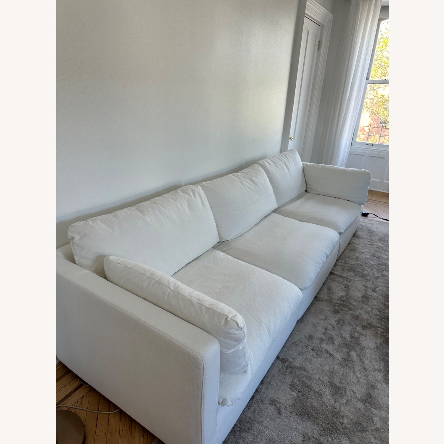 West Elm Hampton White Linen 3+ Piece Sectional - image-2
