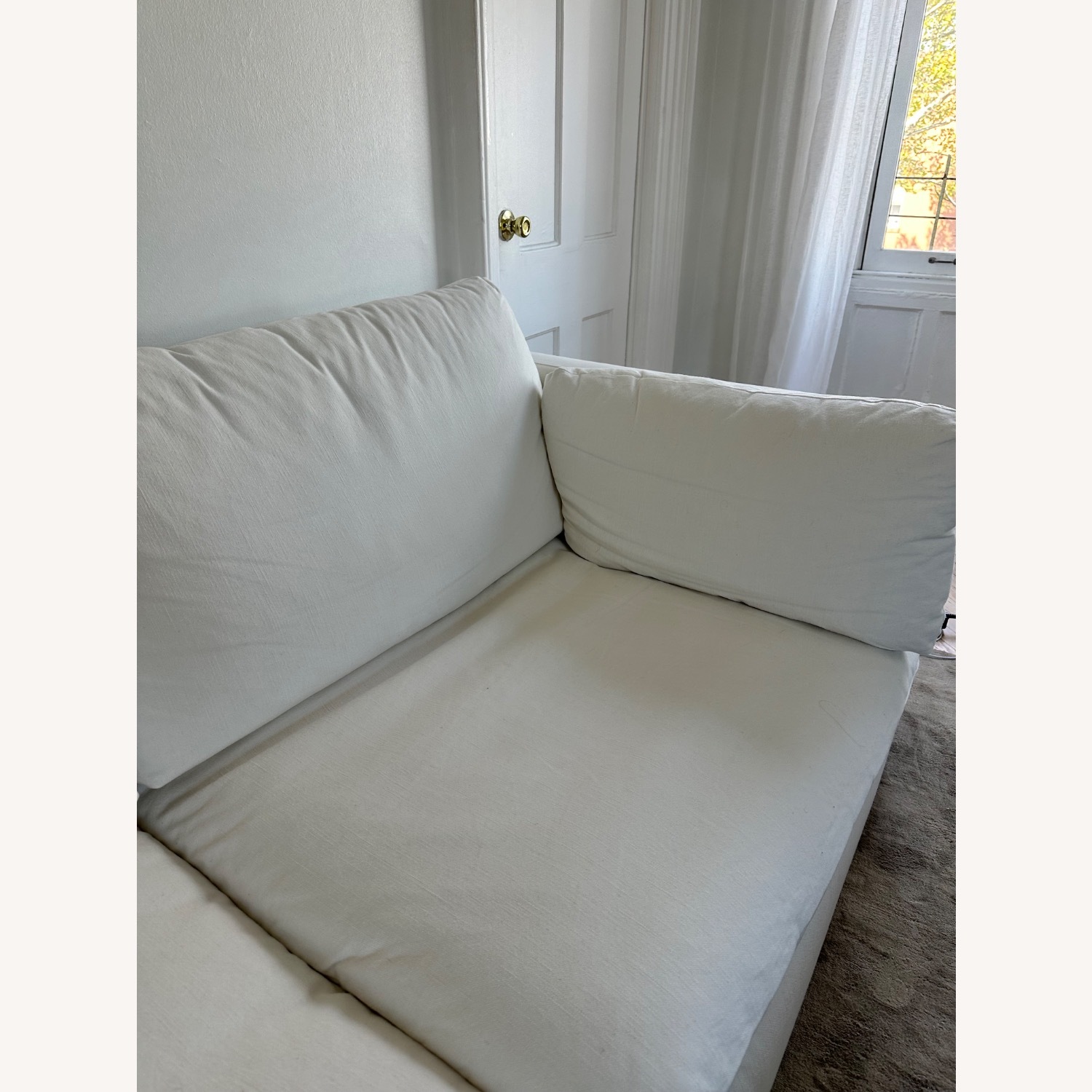 West Elm Hampton White Linen 3+ Piece Sectional - image-6