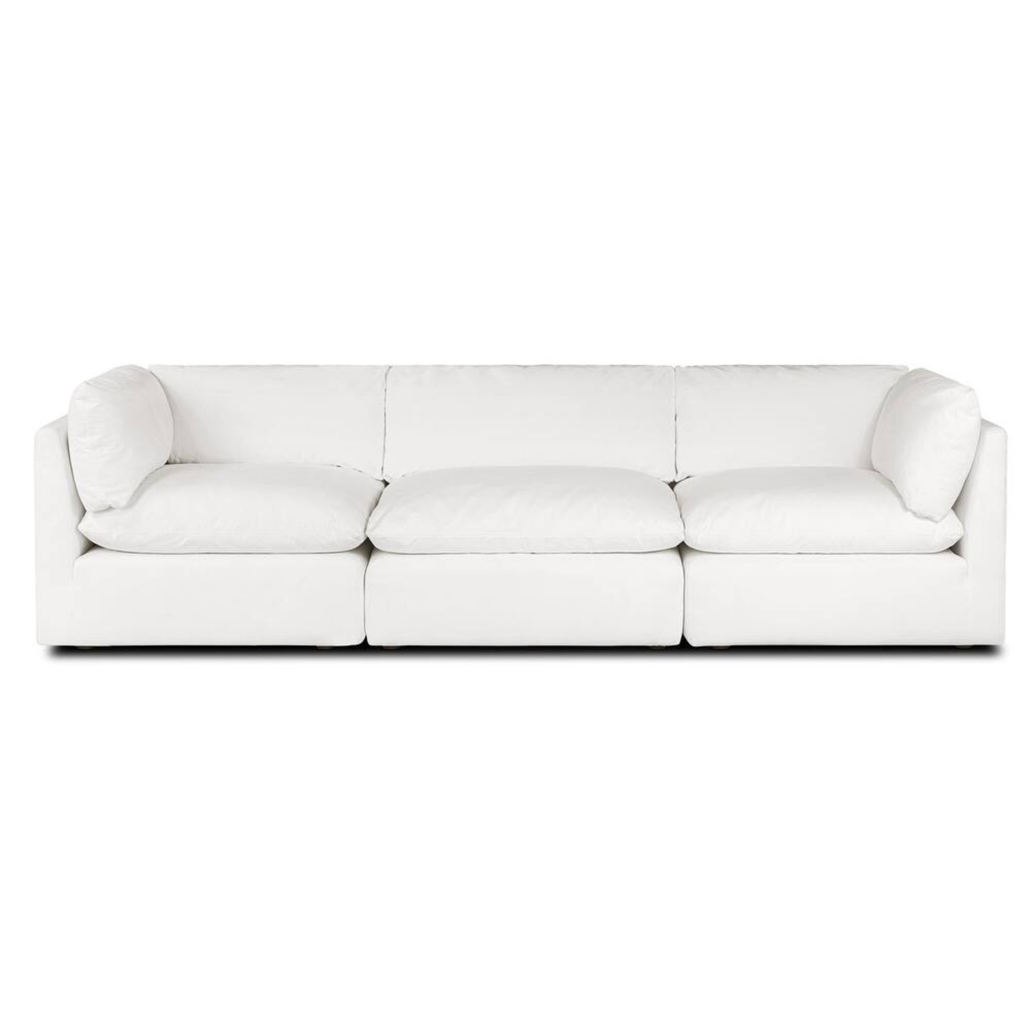 West Elm Hampton White Linen 3+ Piece Sectional - image-7