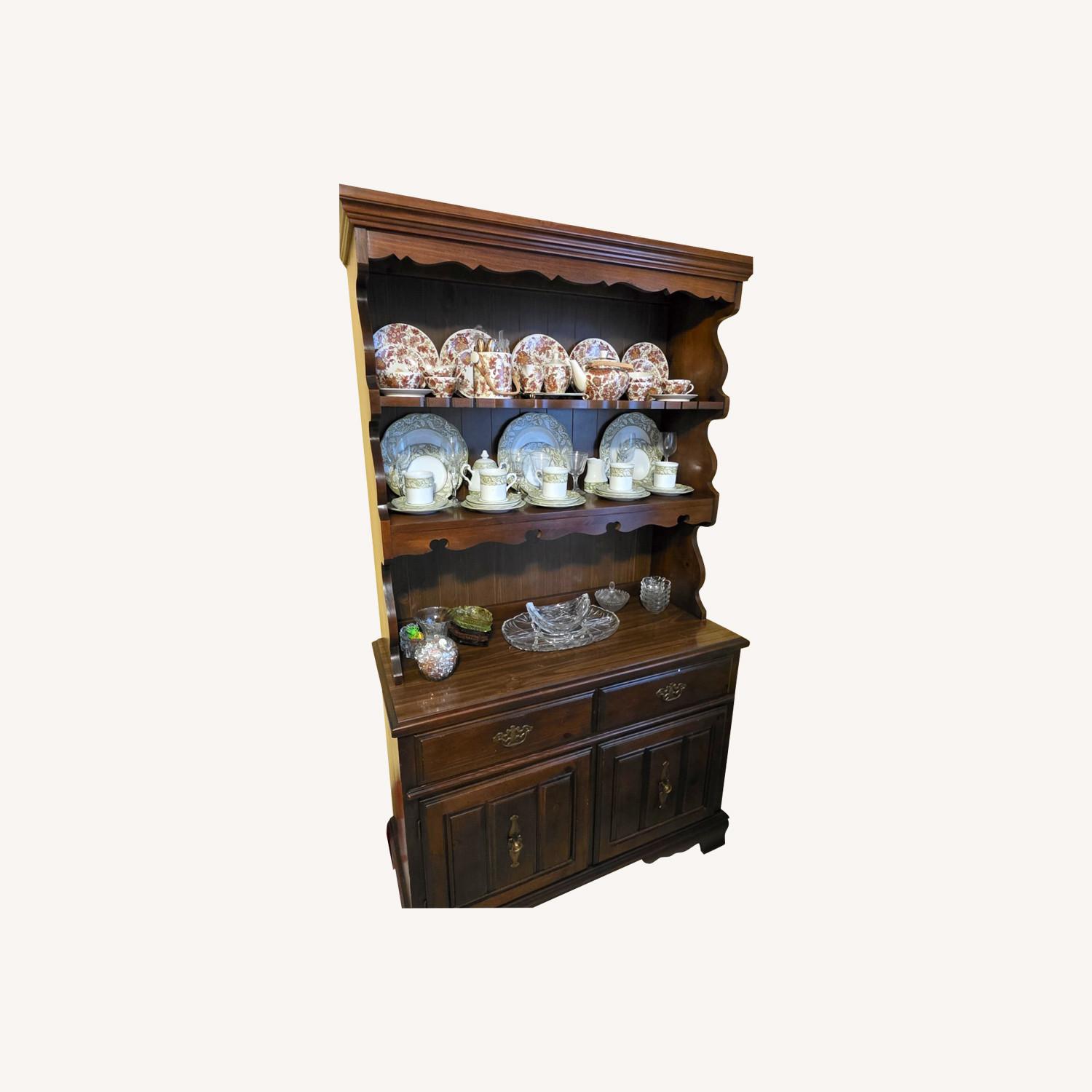 Vintage/Antique Finds Hutch Dark Brown Wood Chest - image-0