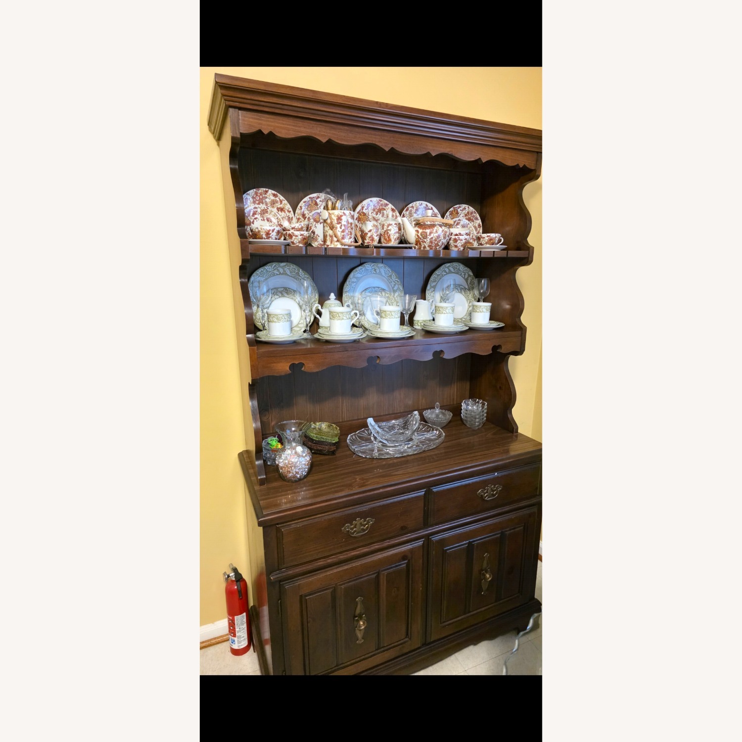 Vintage/Antique Finds Hutch Dark Brown Wood Chest - image-2