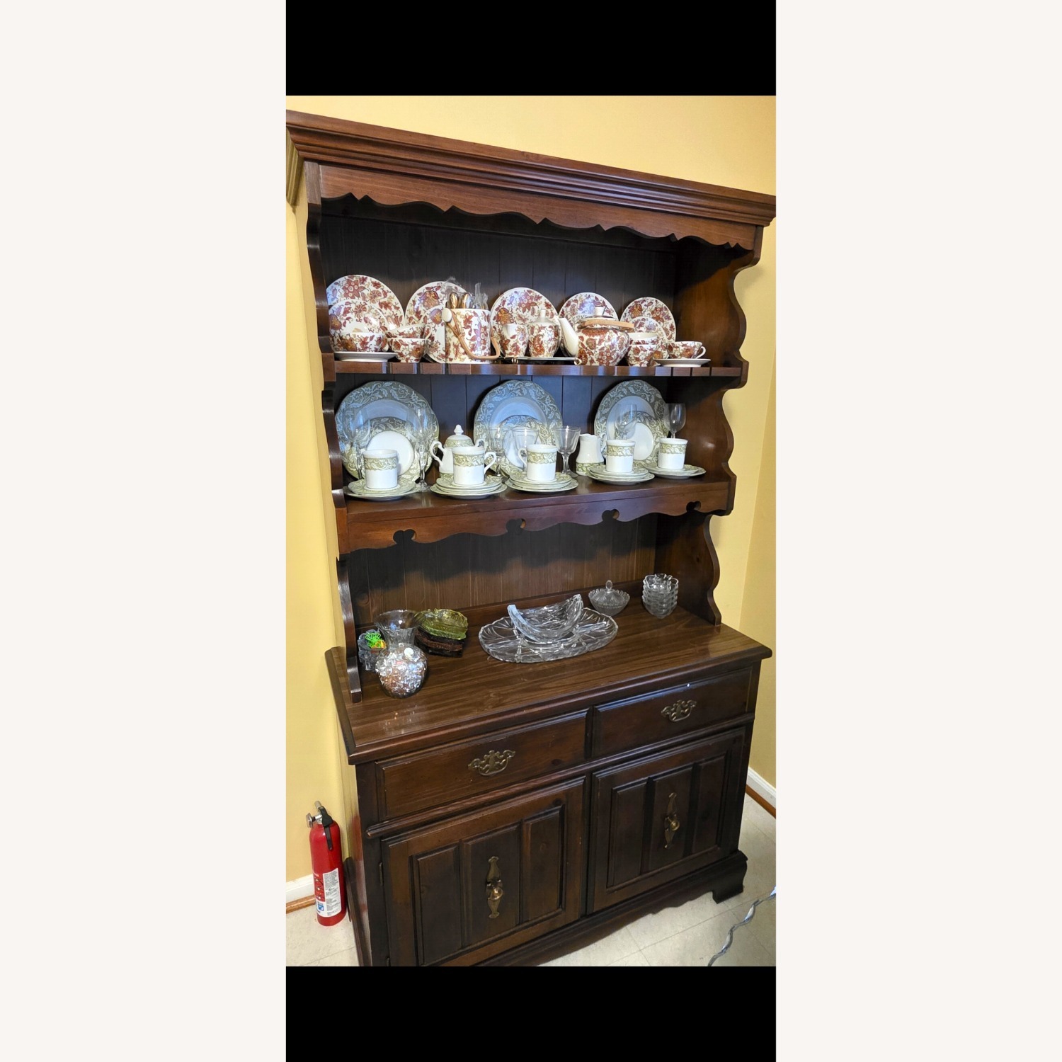 Vintage/Antique Finds Hutch Dark Brown Wood Chest - image-1