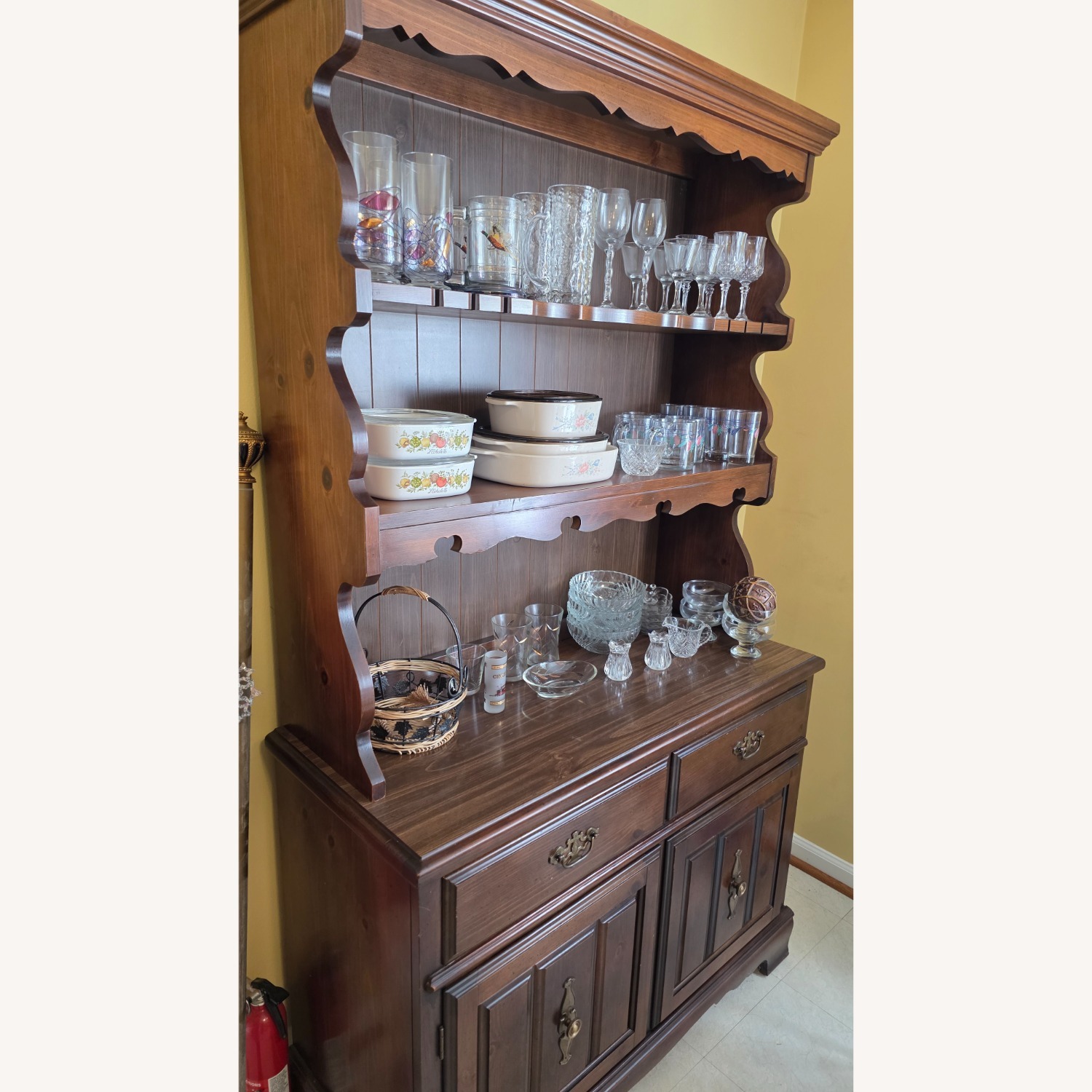 Vintage/Antique Finds Hutch Dark Brown Wood Chest - image-3