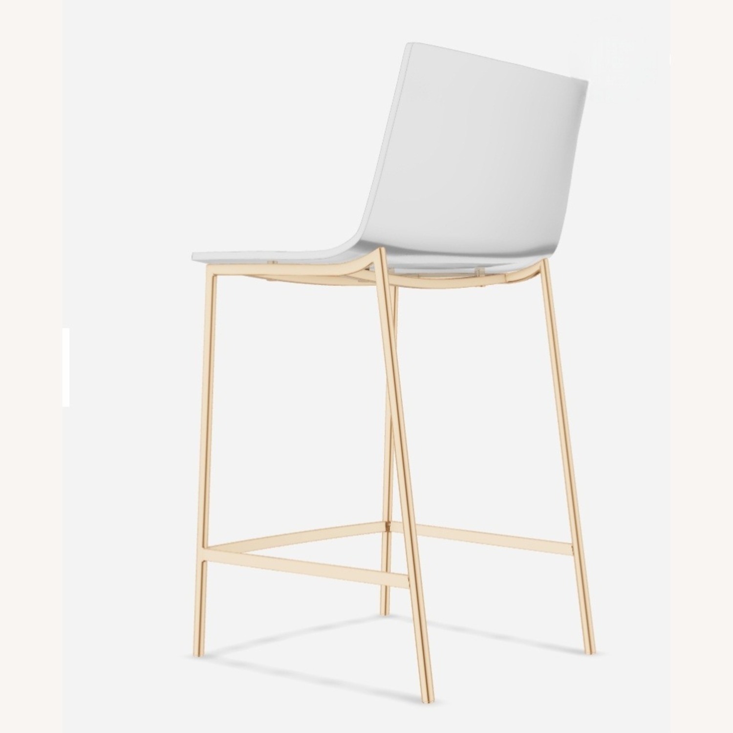 2 CB2 Chiaro Clear Acrylic Stools with Gold Legs - image-2