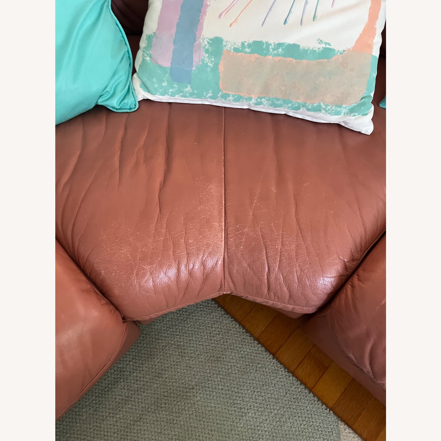 Natuzzi  Purple Leather 3+ Piece Sectional - image-2