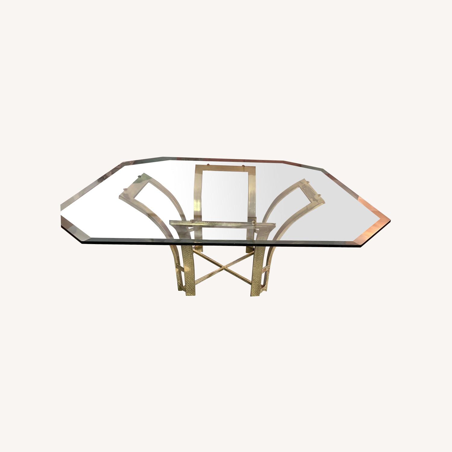 Vintage Hollywood Regency Tulip Glass Coffee Table - image-0