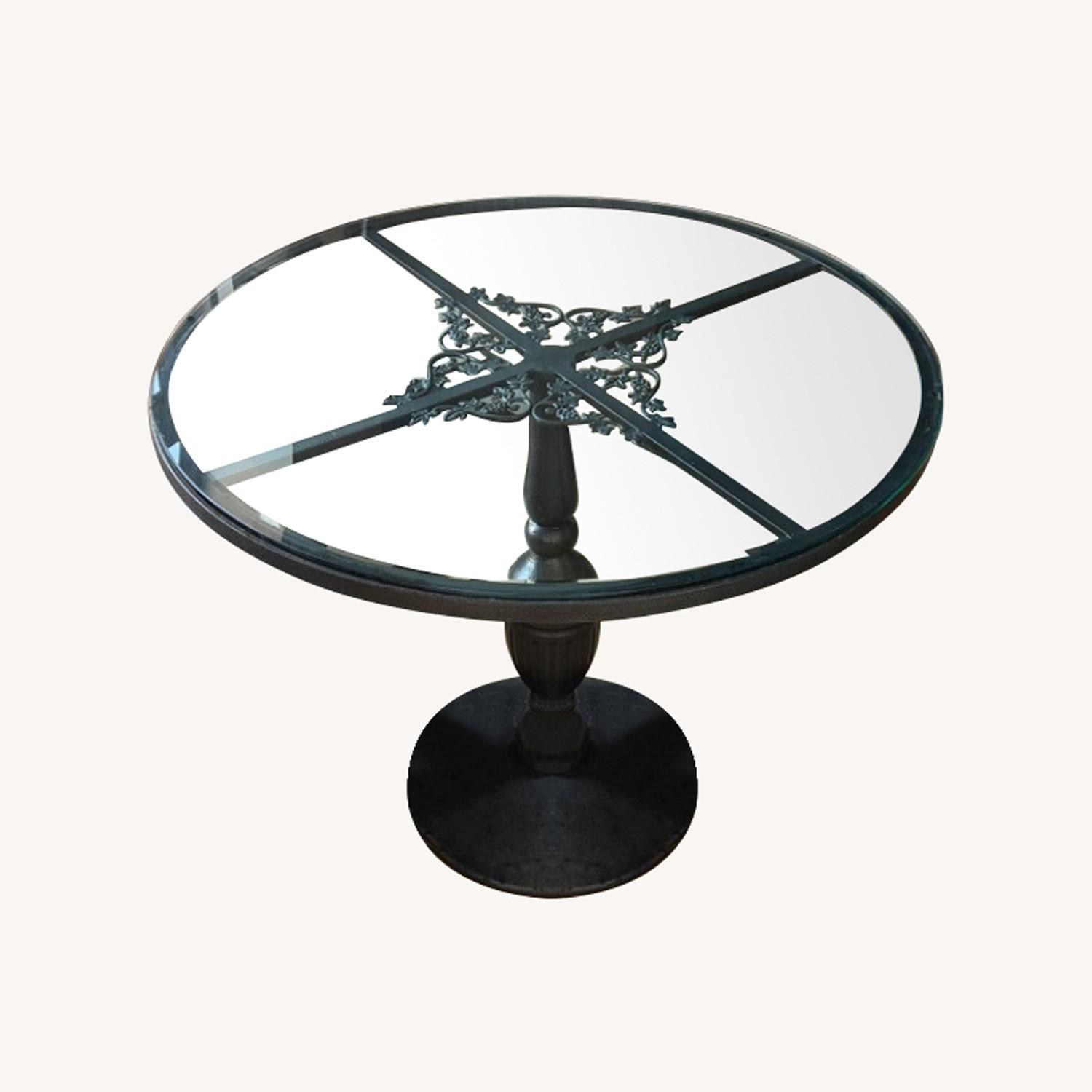 Vintage French Glass Top Table - image-0