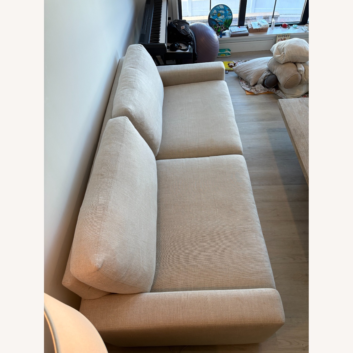 Restoration Hardware Maxwell Sofa 94" Linen - image-4