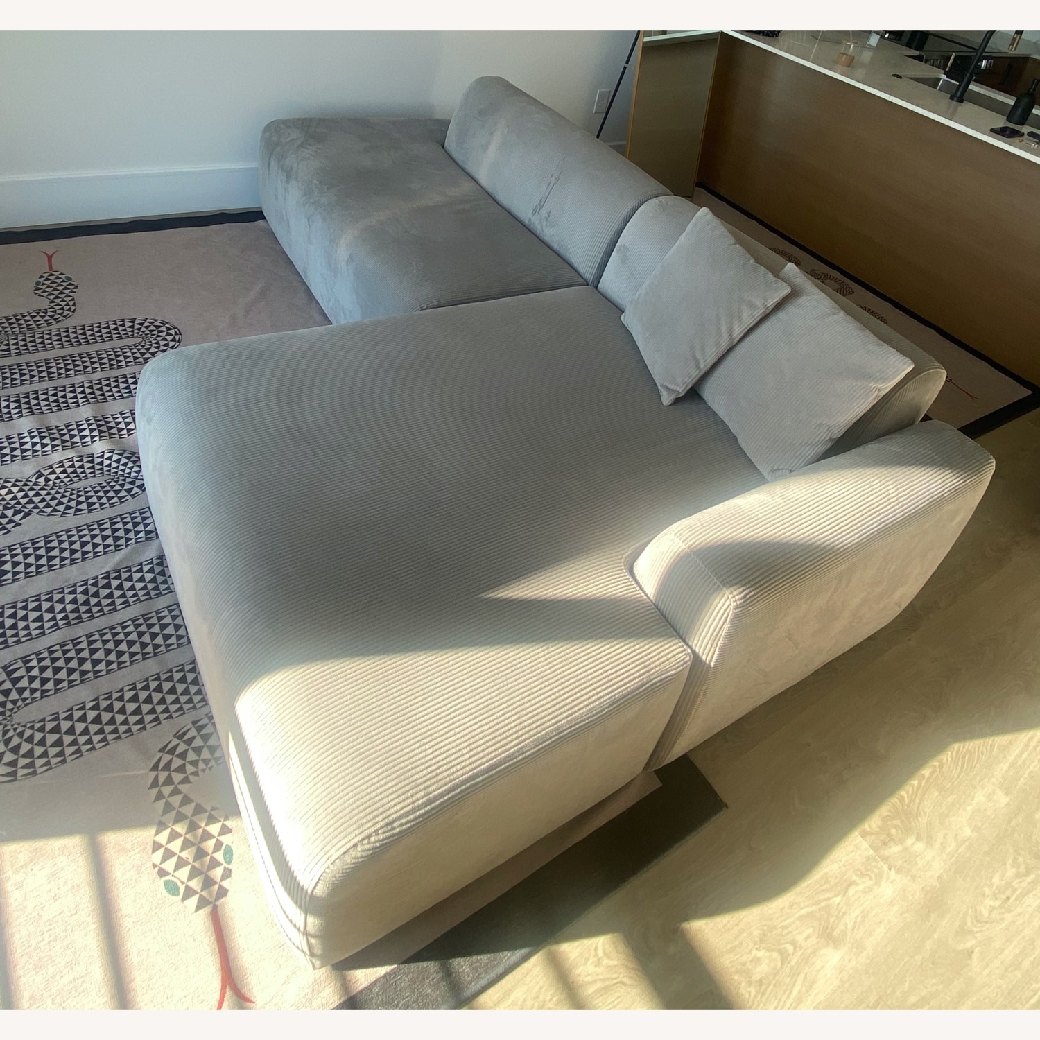 Wayfair Light Gray Fabric 2 Piece Sectional - image-4