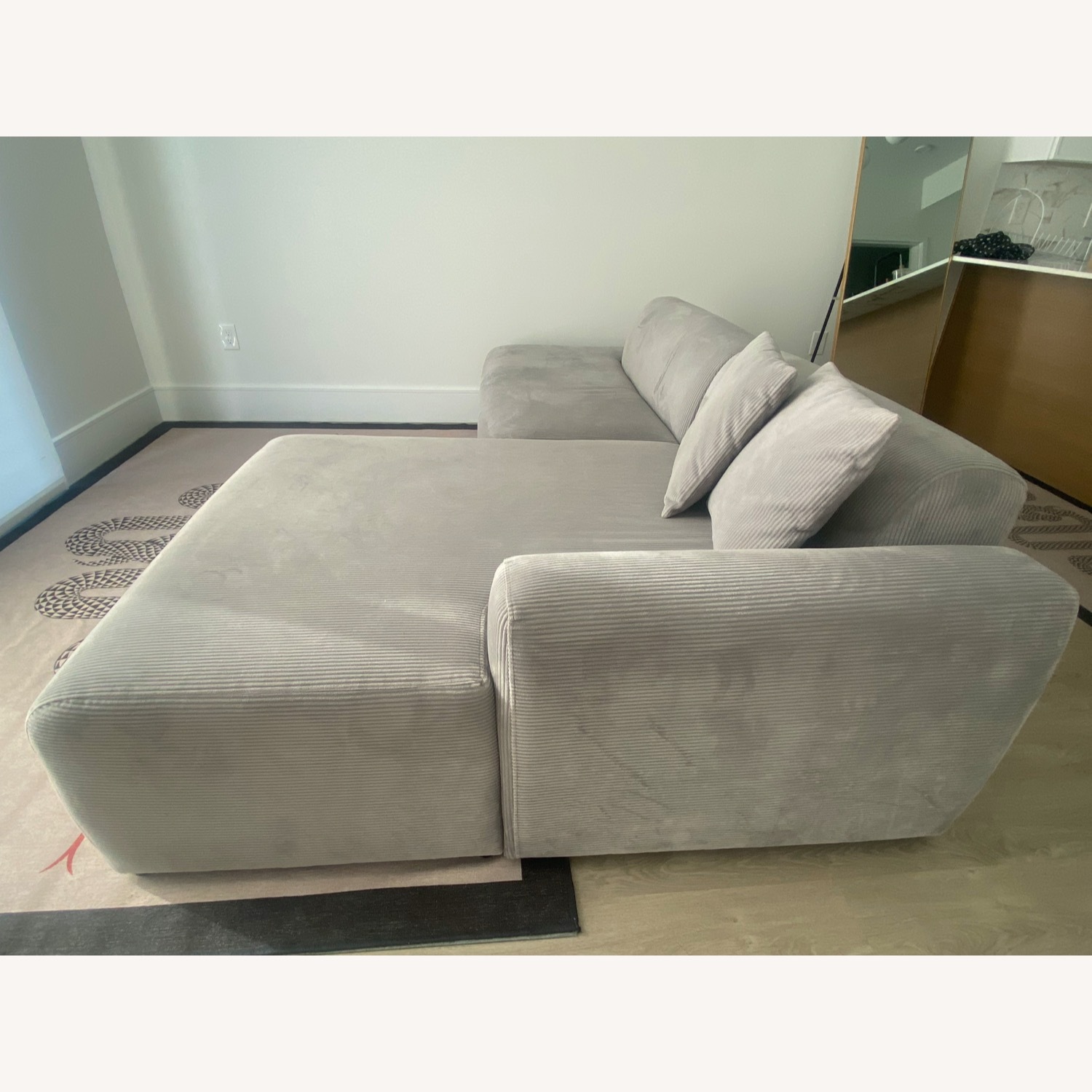 Wayfair Light Gray Fabric 2 Piece Sectional - image-1