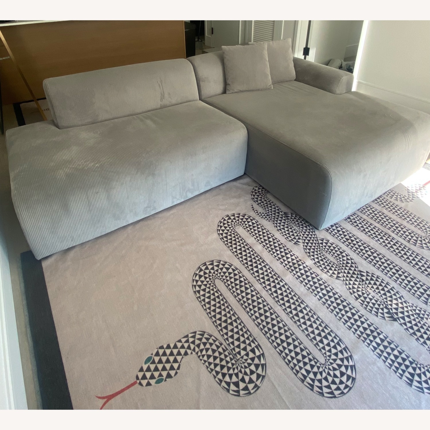 Wayfair Light Gray Fabric 2 Piece Sectional - image-3