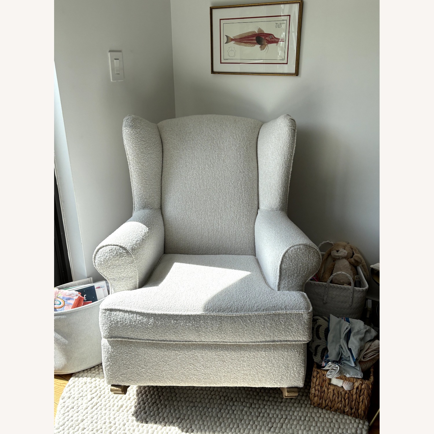 Pottery Barn Kids White Boucle Nursing Chair - image-1