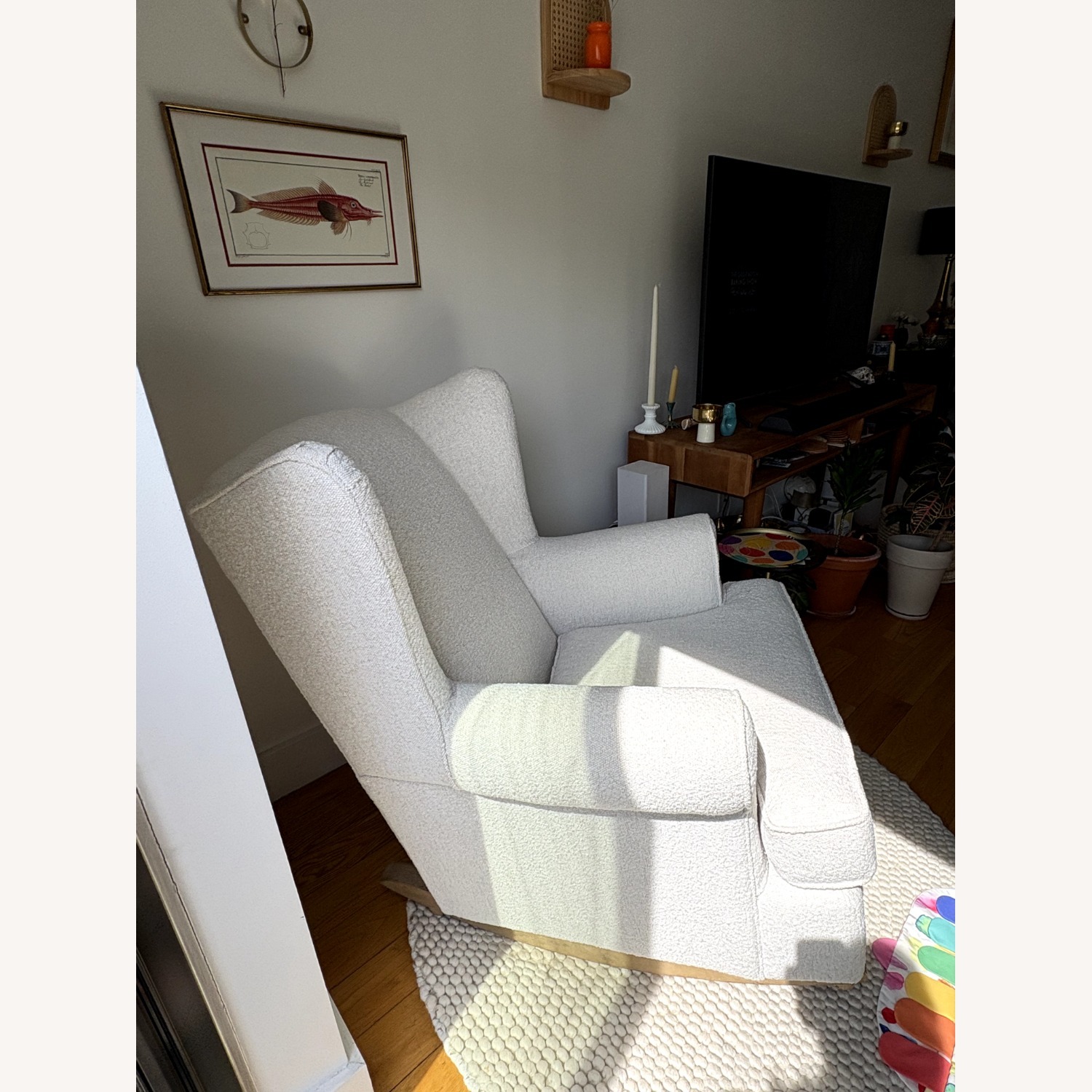 Pottery Barn Kids White Boucle Nursing Chair - image-2