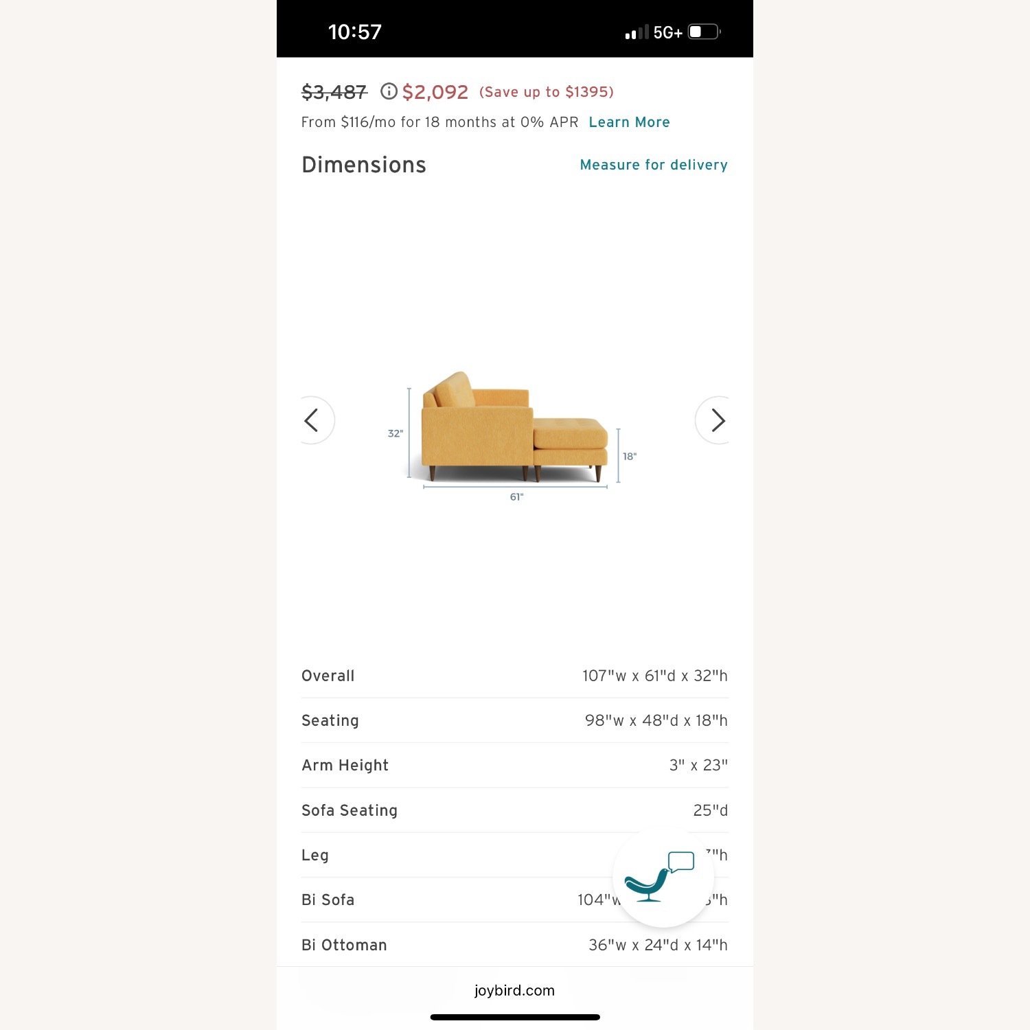 Joybird Eliot Sectional Couch - image-3