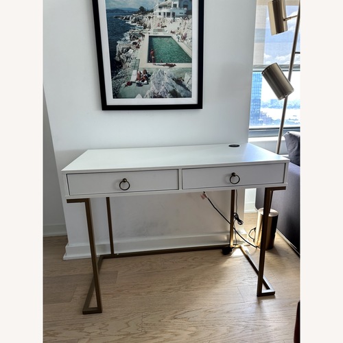 Used Wayfair Camila White Wood Desk for sale on AptDeco