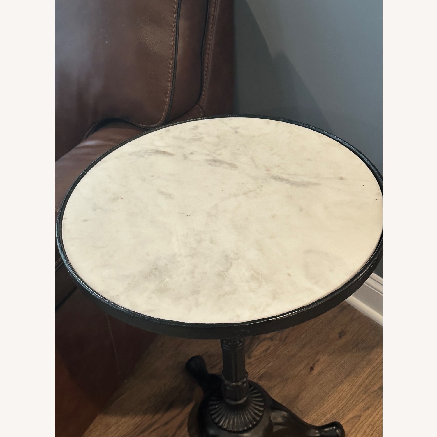 Pottery Barn Rae Round Marble End Table (20") - image-2