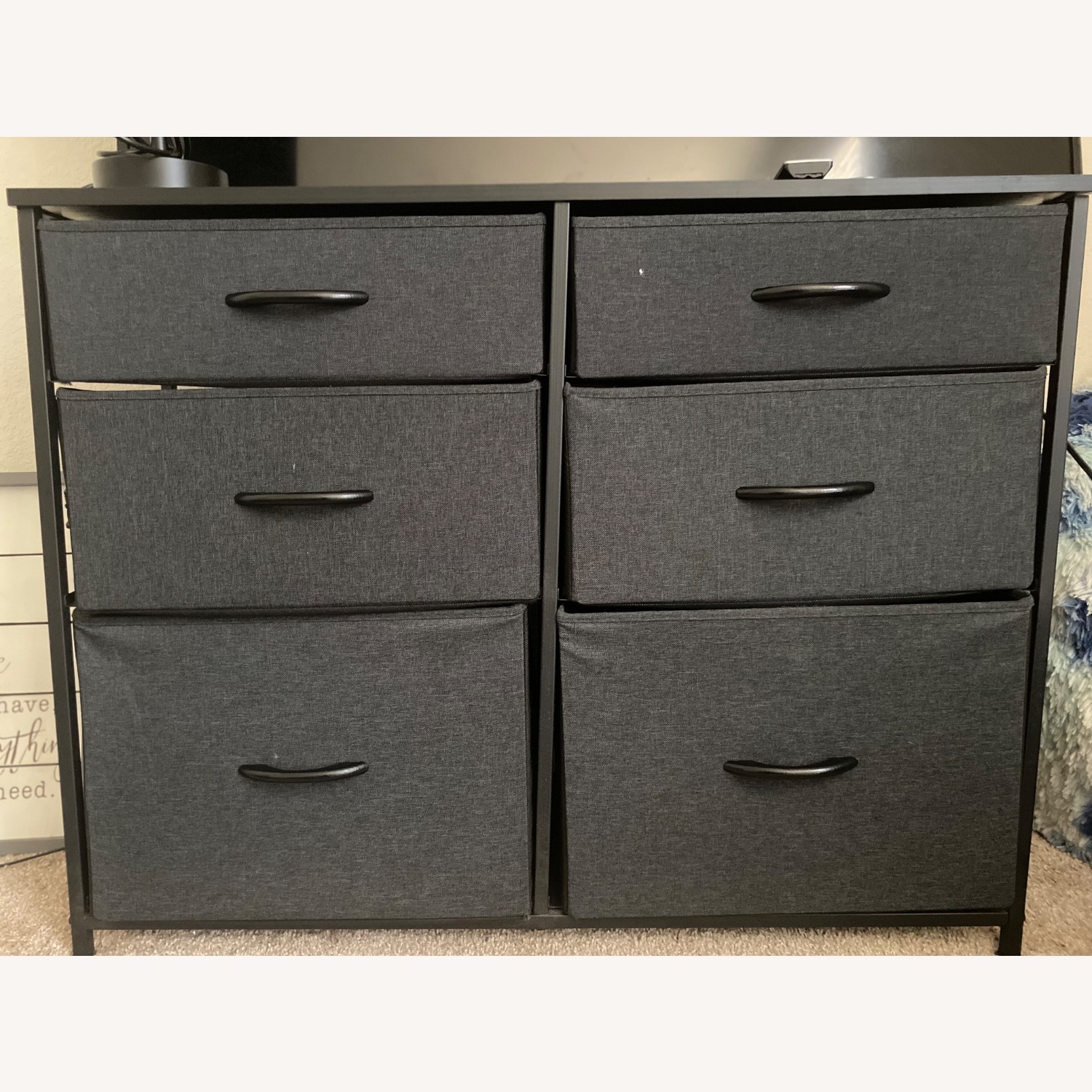 Black Fabric Dresser - image-1