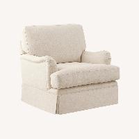 Skirted Swivel Arm Chair