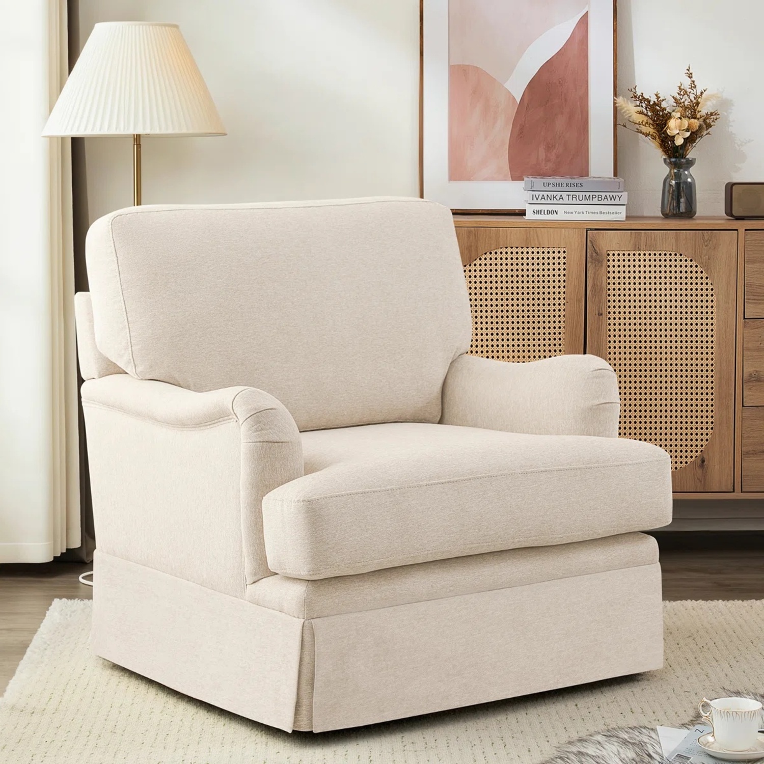 Skirted Swivel Arm Chair - image-2