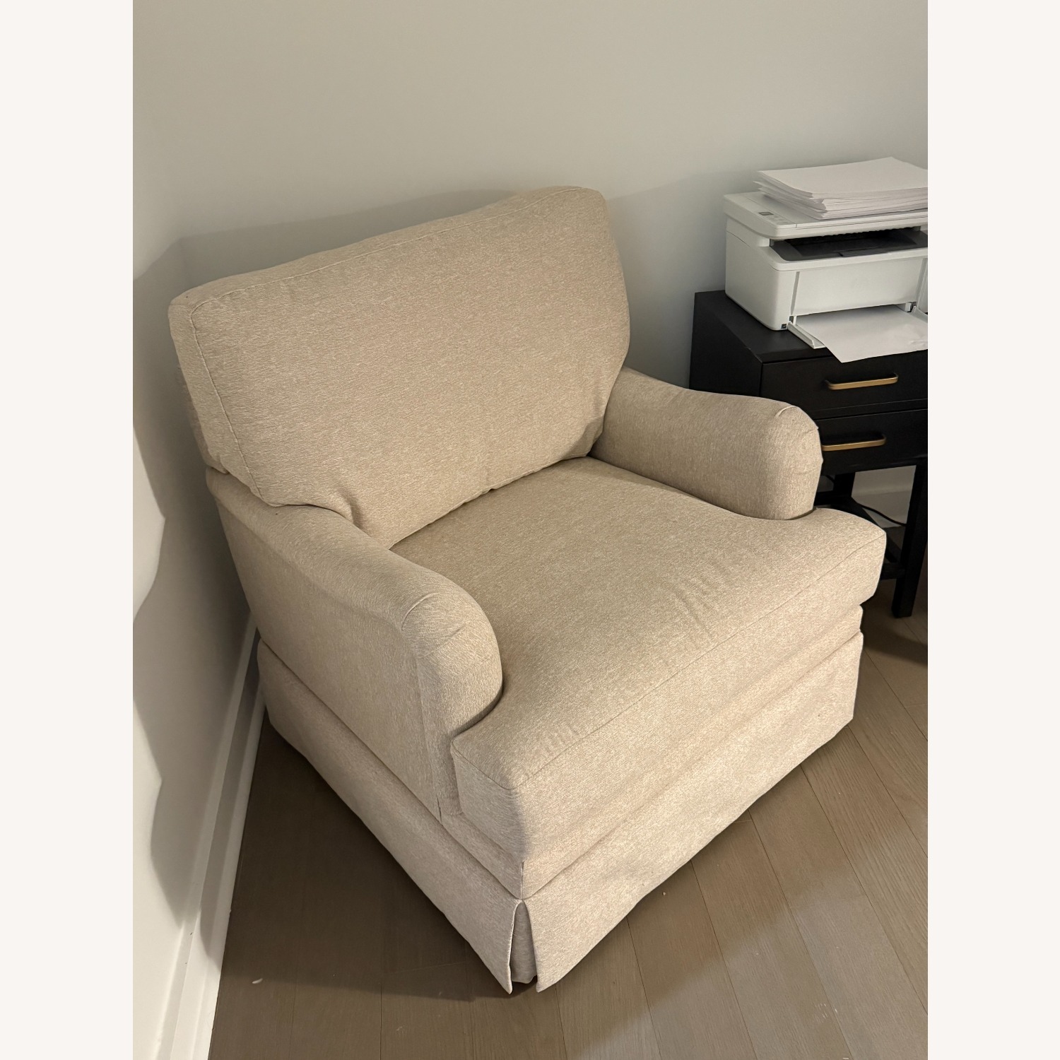 Skirted Swivel Arm Chair - image-3