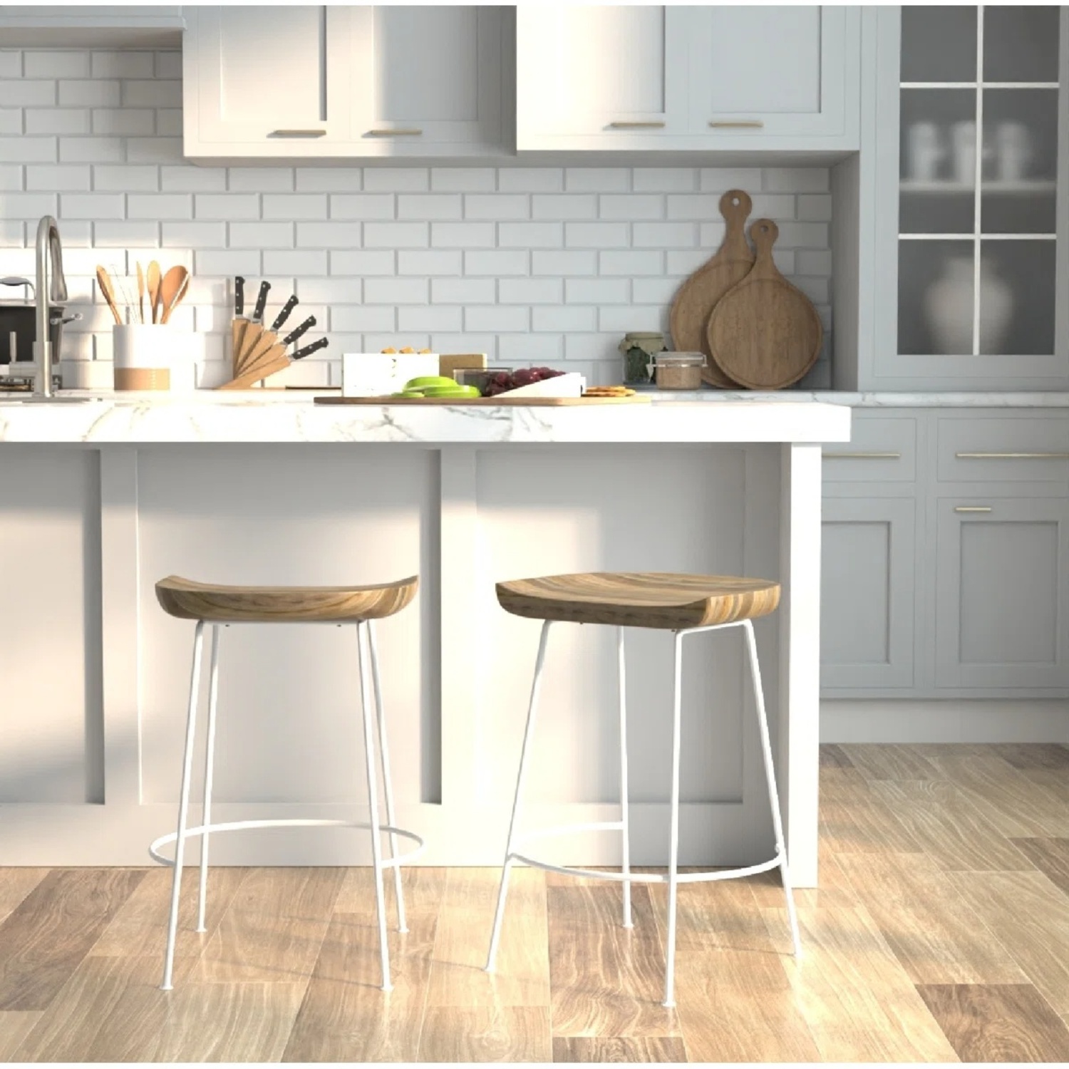 Samanthia Solid Wood Bar and Counter Stool (Set of 2) - image-4