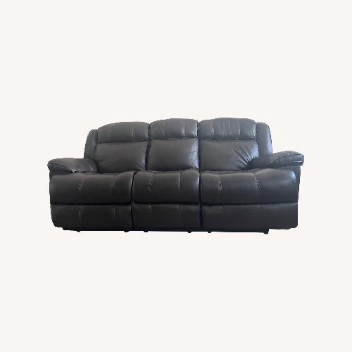 Used Leather Reclining Sofa with USB ports for sale on AptDeco