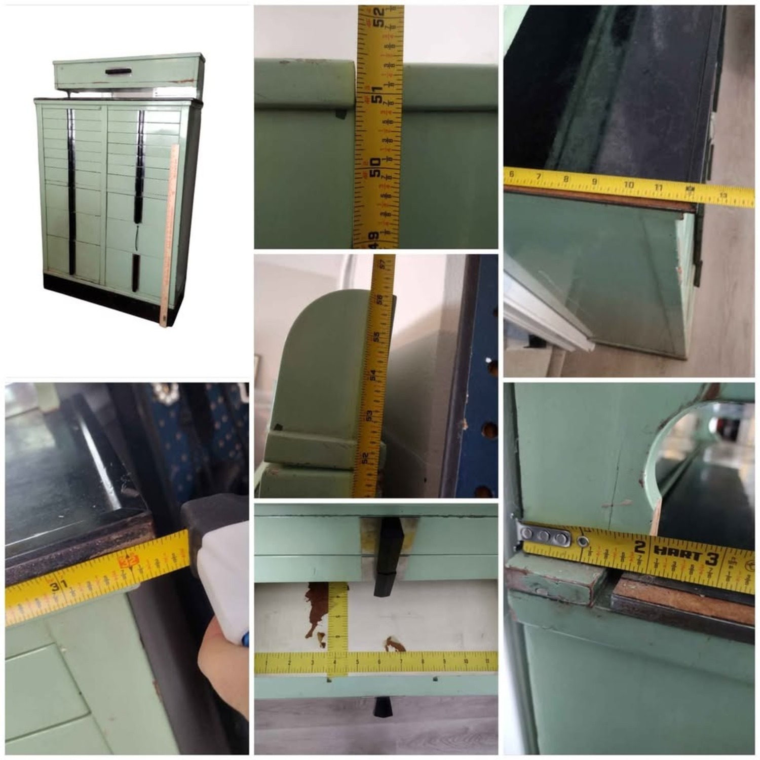 1930s Lt Green Wood 20 Drawer Dental Cabinet - image-3