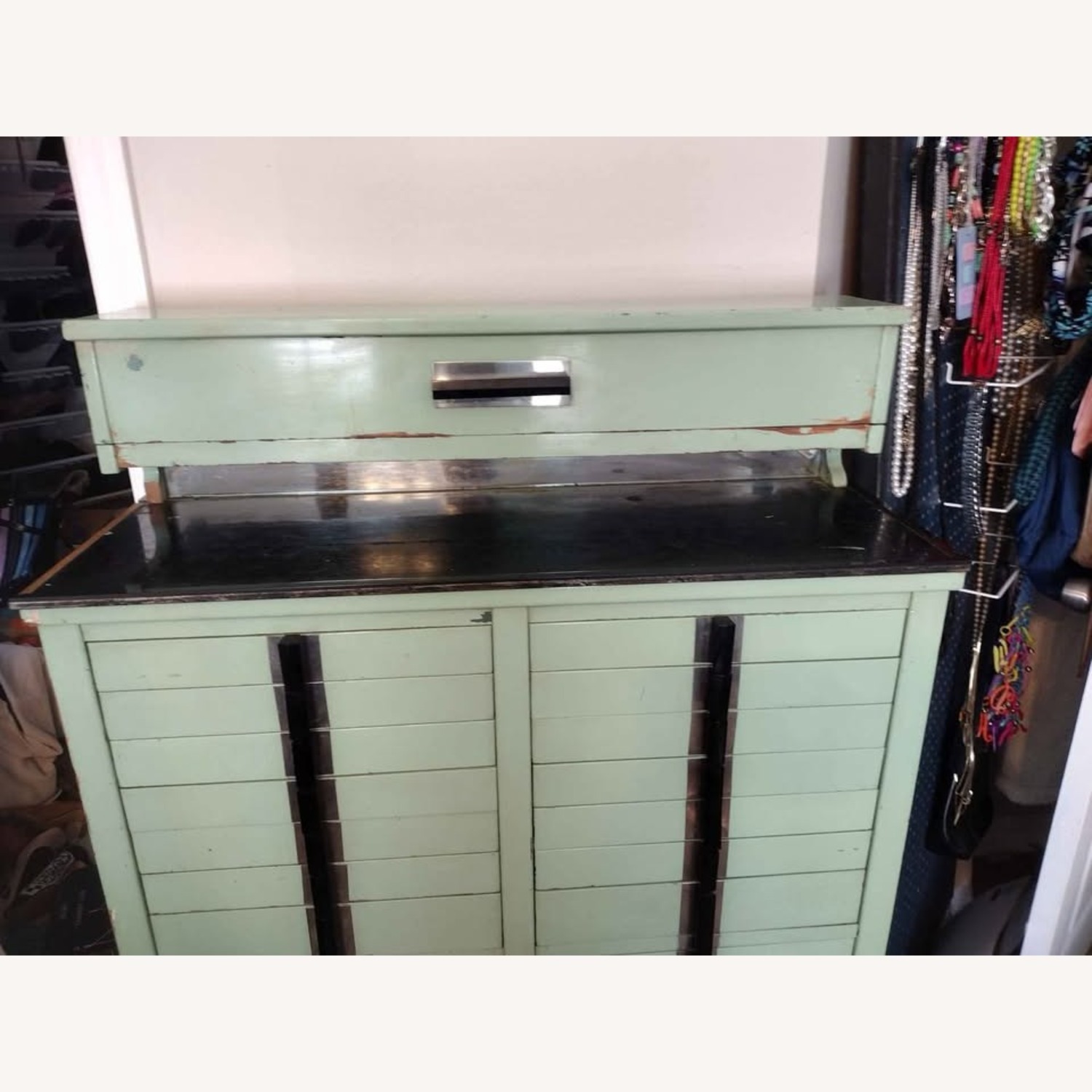 1930s Lt Green Wood 20 Drawer Dental Cabinet - image-4