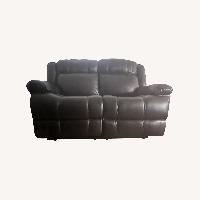 Leather Reclining Loveseat with USB