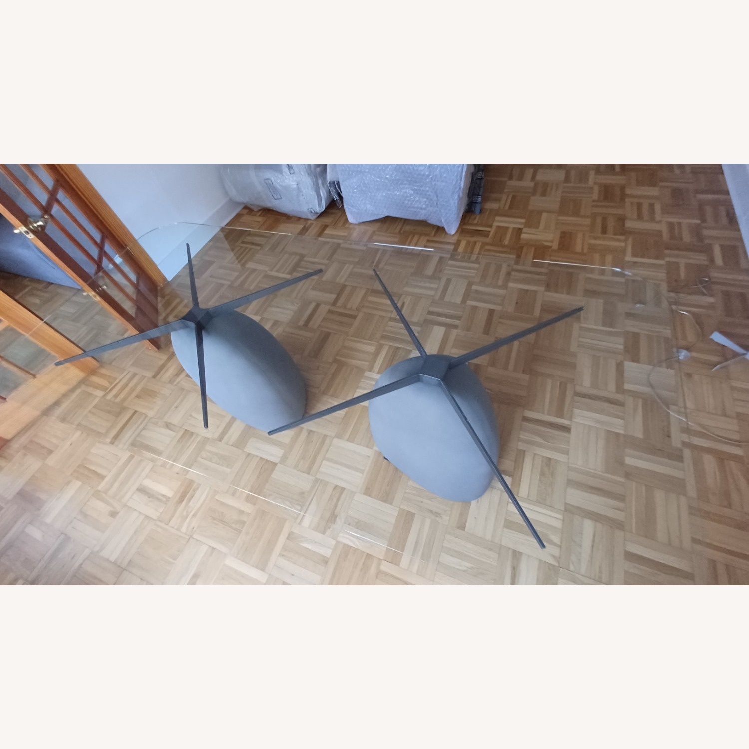 CB2 Stone Transparent Glass Dining Table - image-4