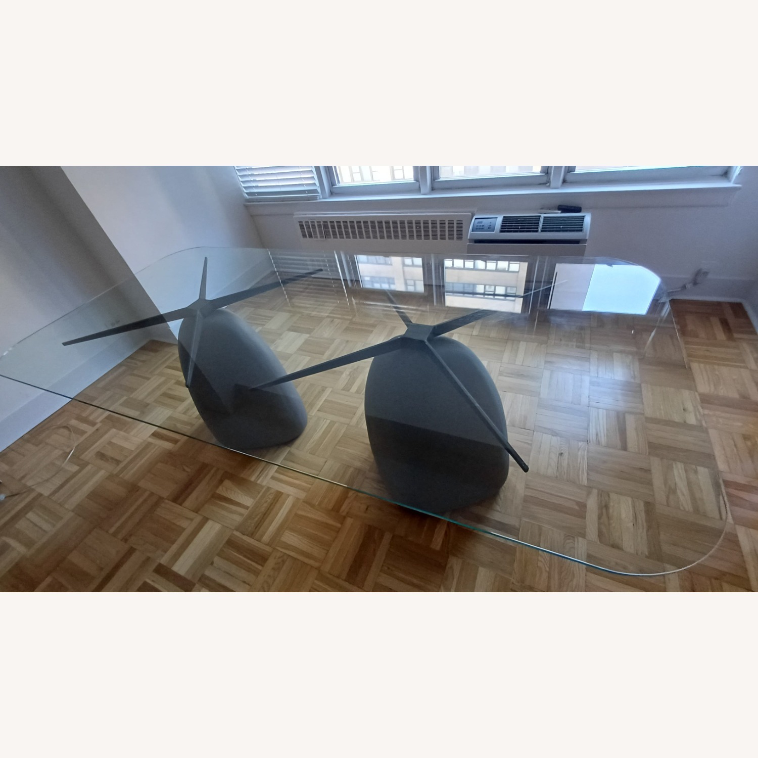 CB2 Stone Transparent Glass Dining Table - image-1