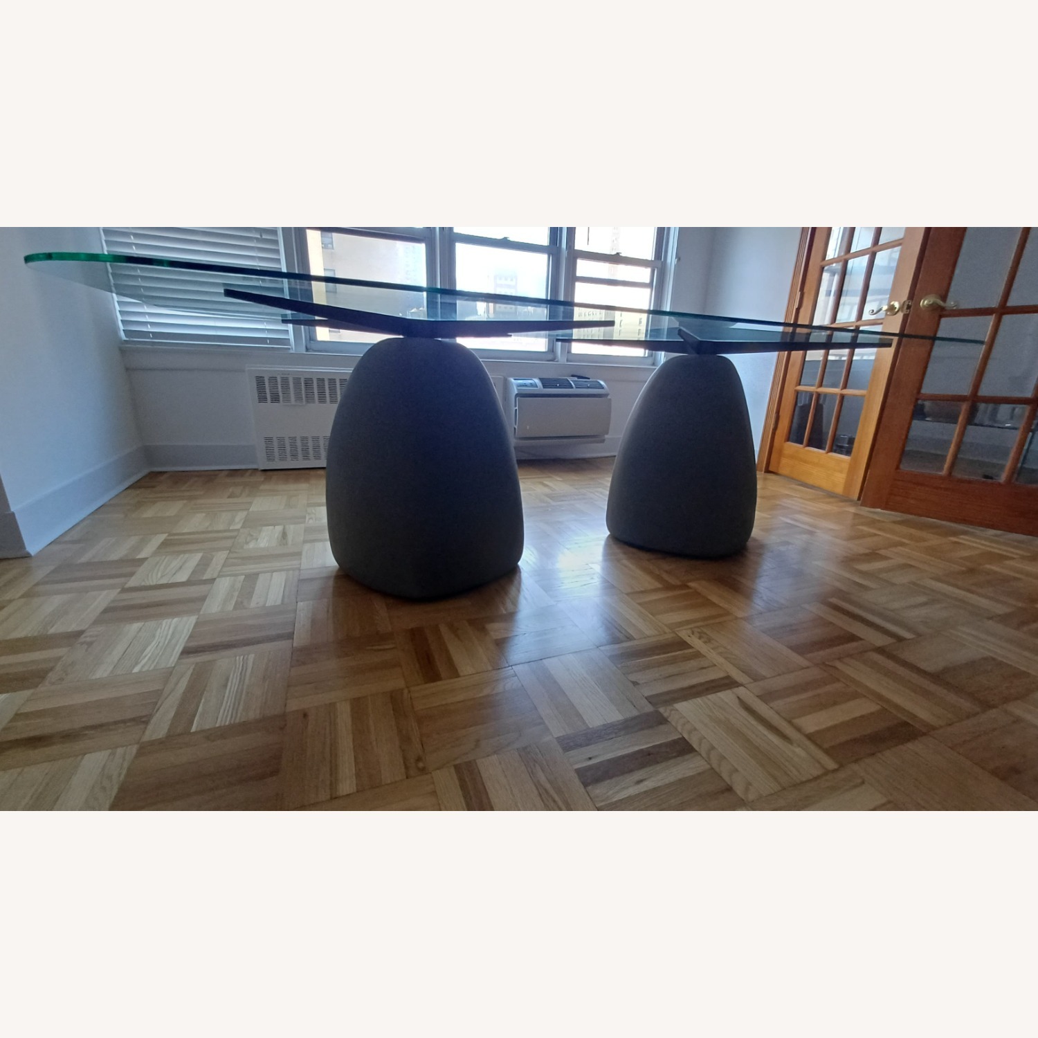 CB2 Stone Transparent Glass Dining Table - image-2